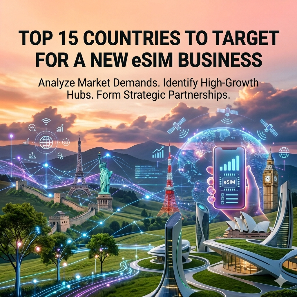 top 15 countries to target to start an esim business